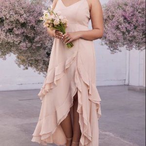 Lulus Esther Blush Ruffled Sleeveless Maxi Dress